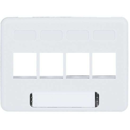 FACEPLATE--FURNITURE--NEMA--4-PORT-WHITE