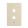 FACEPLATE--OVERSIZED--2-PORT--ALMOND