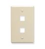 FACEPLATE--OVERSIZED--2-PORT--ALMOND