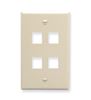 FACEPLATE--OVERSIZED--4-PORT--ALMOND