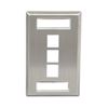 FACEPLATE--ID--STAINLESS--1-GANG--3-PORT