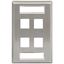 FACEPLATE--ID--STAINLESS--1-GANG--4-PORT