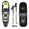 YUKON Pro Series Showshoe Kit 9IN x 30IN BlackLime Green 250lbs Weight Capacity wSnowshoes, Poles  and amp; Travel Bag